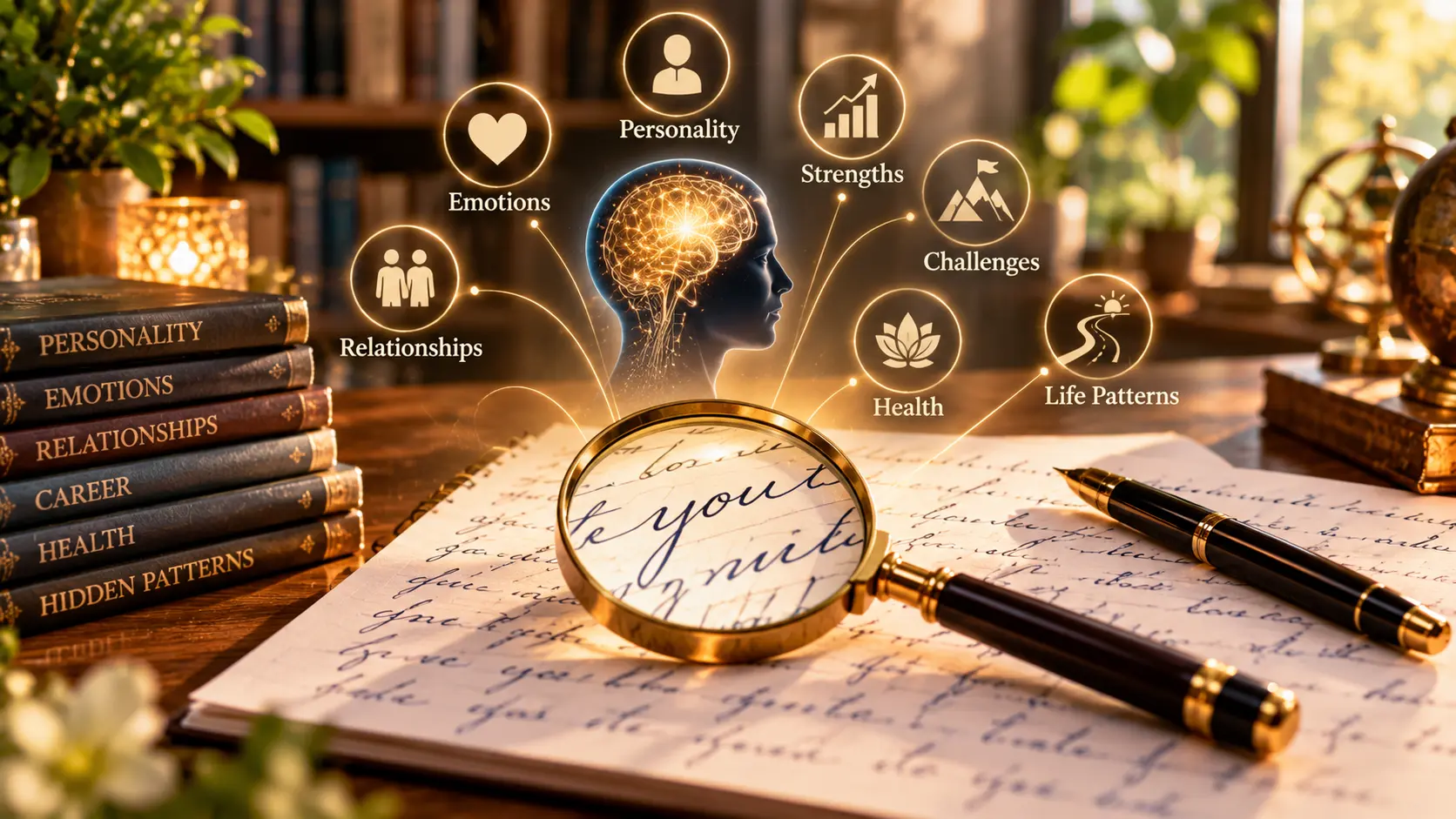 Illustrative discovery of handwriting patterns with a magnifying glass