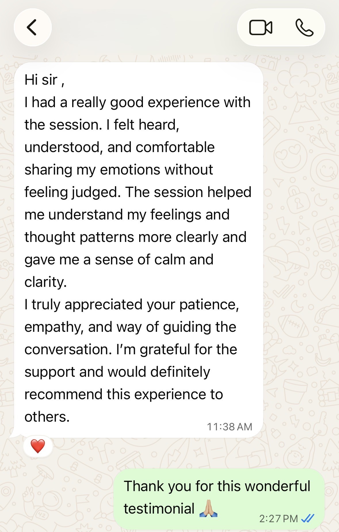 Lucky’s original Clarity Call testimonial, part 1